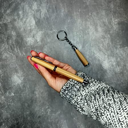 1682419721_2 in 1 Gift Set - Bottle Shape Keychain with Roller Ball Pen (Beige) 03